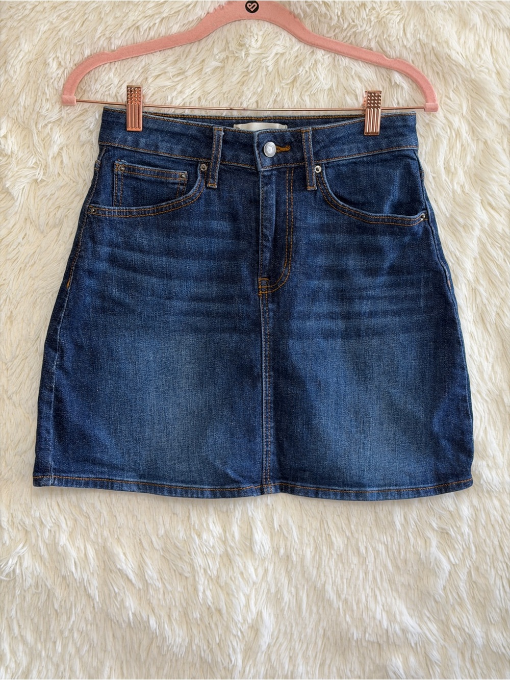 Ricki's Womens Jean Mini Skirt Size 2 Dark Wash Preppy Americana Casual Chic